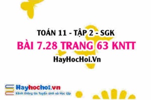 Bài 7.28 trang 63 Toán 11 tập 2 Kết nối tri thức